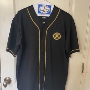 Black & Gold Short-Sleeve Baseball Jersey Insomniac